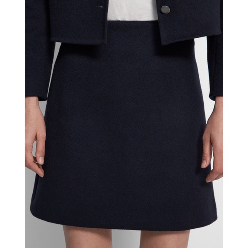 띠어리 Theory High-Waist Mini Skirt in Double-Face Wool-Cashmere