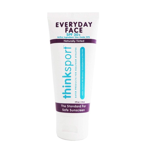  Thinksport Everyday Face Sunscreen, Naturally Tinted, Currant, 2 Ounce (Packaging May Vary)
