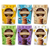 THINSTERS Cookies 6 Count Variety, 4oz Chocolate Chip, Toasted Coconut, Meyer Lemon, Brownie Batter, Vanilla Bean, Key Lime Pie, Non-GMO, Peanut Free, No Corn Syrup, Crunchy Cookie