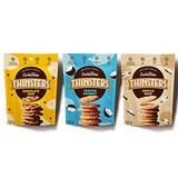 THINSTERS Cookies 3 Count Variety Pack, 4oz Chocolate Chip, Toasted Coconut, Vanilla Bean, Non GMO, No Corn Syrup, Crunchy Cookies, No Artificial Flavors, Colors, or Preservatives