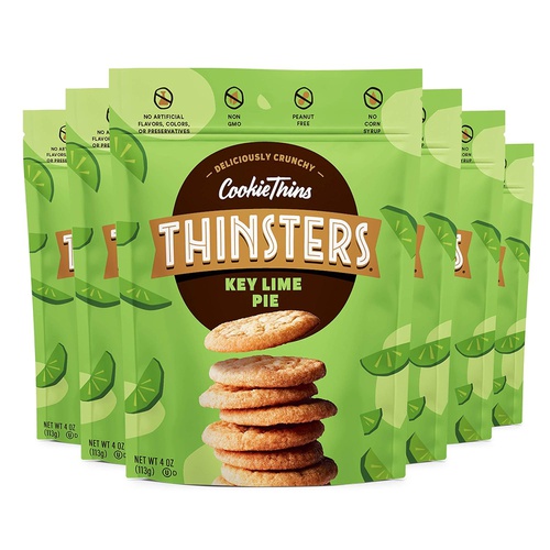  THINSTERS Cookie Thins Cookies, Toasted Coconut, 4oz (Pack Of 6), Non-GMO, Peanut Free, No Corn Syrup, Crunchy Cookies, No Artificial Flavors, Colors, or Preservatives