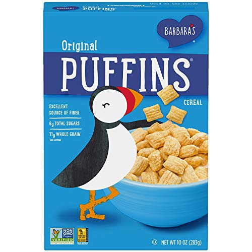  Three Sisters Barbaras Puffins Cereal (Gluten Free/Non-Gmo/6g Protein), Protein Berry Burst, 4 Count, Pack Of 8