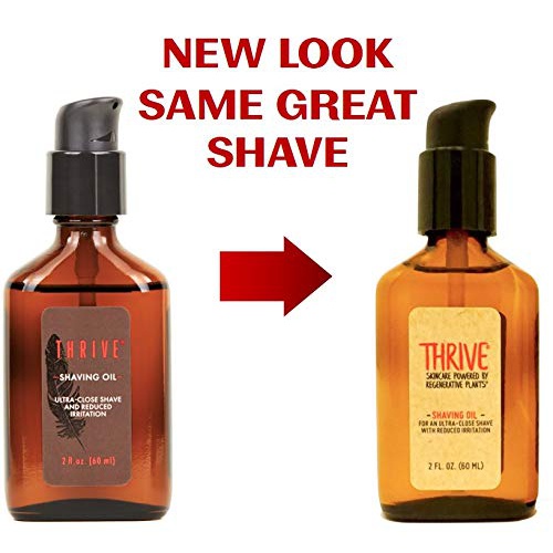  Thrive Natural Care THRIVE Natural Shave Oil for Men, 2 Ounces (60mL)  Replaces Pre-Shave Oils, Shaving Creams, Gels, and Foams  Shaving Oil Made in USA with Organic & Unique Premium Natural Ingredi