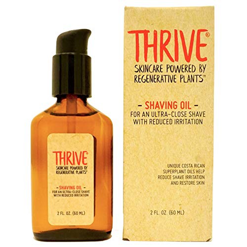  Thrive Natural Care THRIVE Natural Shave Oil for Men, 2 Ounces (60mL)  Replaces Pre-Shave Oils, Shaving Creams, Gels, and Foams  Shaving Oil Made in USA with Organic & Unique Premium Natural Ingredi