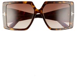 Tom Ford Quinn 57mm Gradient Square Sunglasses_HAVANA/ BROWN