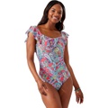 Tommy Bahama Paisley Keys Off-the-Shoulder One-Piece