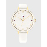 TOMMY HILFIGER Casual Watch with White Leather Strap