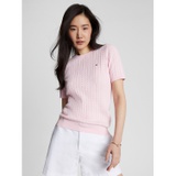 TOMMY HILFIGER Short-Sleeve Cable Knit Sweater
