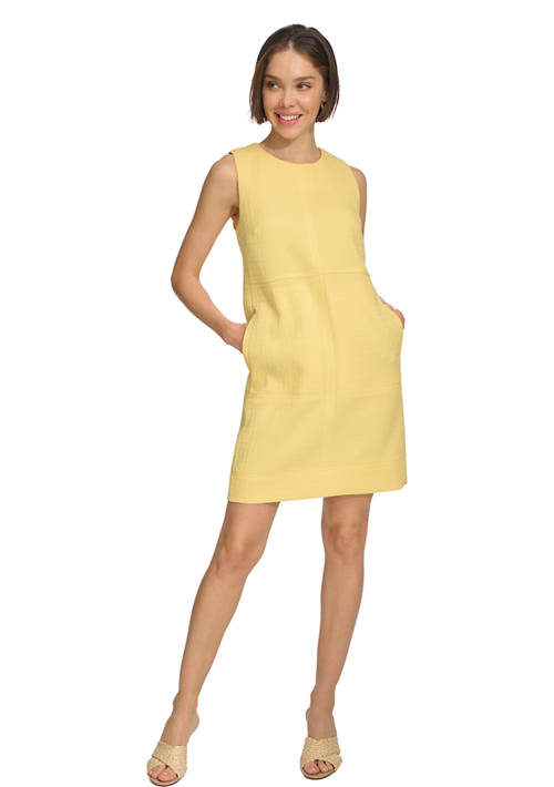 타미힐피거 Womens Sleeveless Textured A-Line Dress