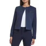 Womens Long Sleeve Tweed Open Front Jacket