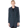 Tommy Hilfiger One-Button Plaid Topper