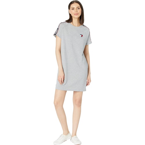 타미힐피거 Tommy Hilfiger Short Sleeve French Terry Dress with Logo Tape Trim