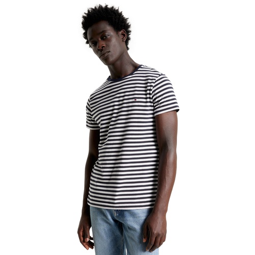 타미힐피거 Mens TH Flex Slim-Fit Striped T-Shirt