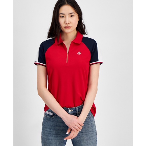 타미힐피거 Womens Colorblocked Polo Shirt