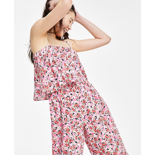 타미힐피거 Womens Sandbar Ditsy-Floral Print Jumpsuit