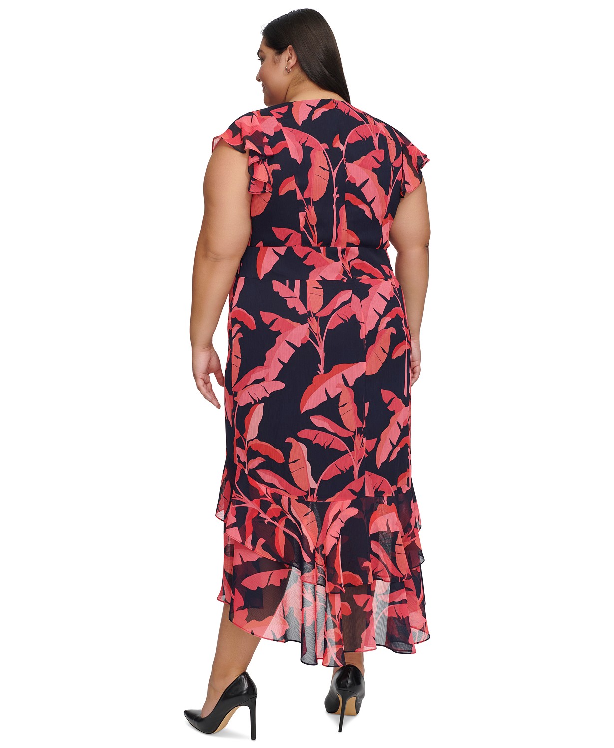 타미힐피거 Plus Size Beverley Hills Printed Midi Dress