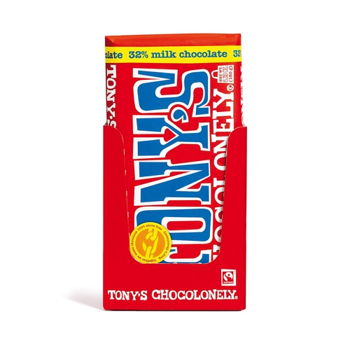  Tonys Chocolonely 32% Milk Chocolate Bars, 6.35 Ounce, 15 Pack