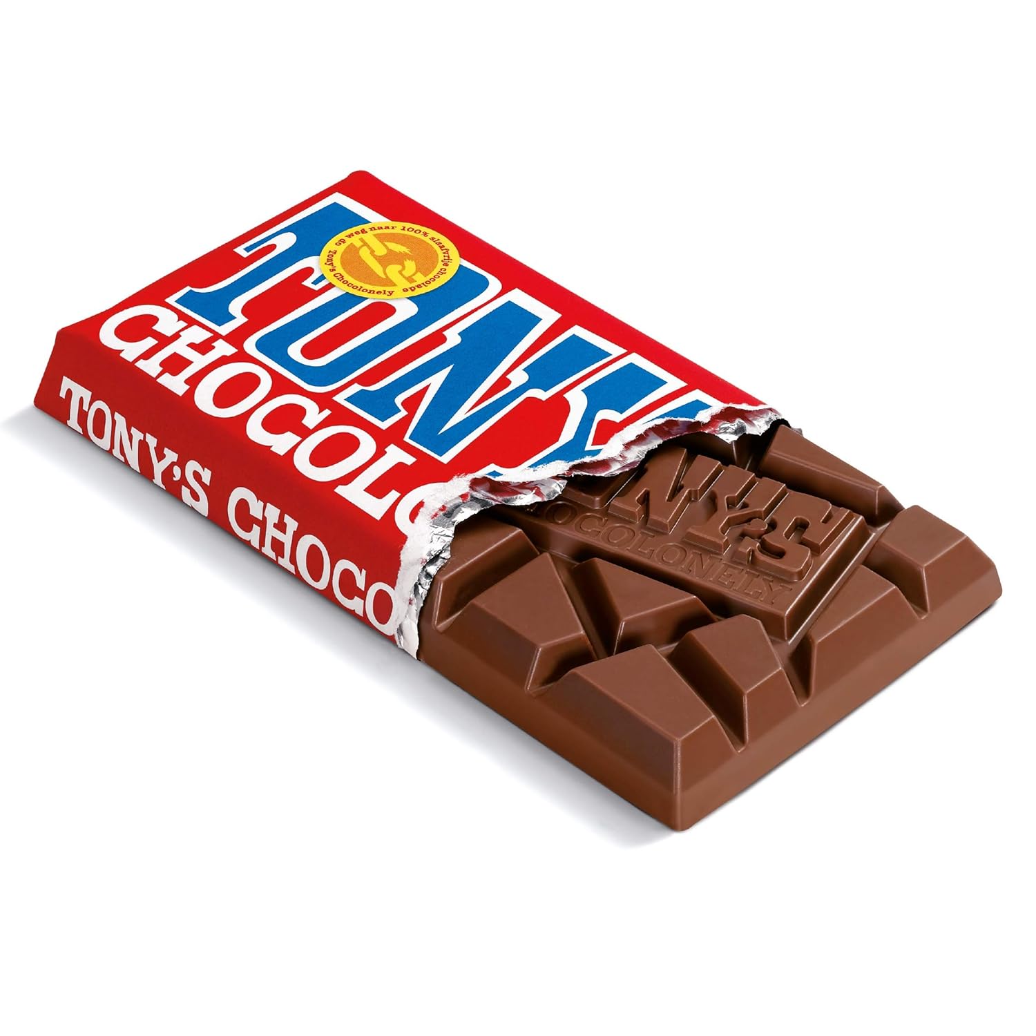 Tonys Chocolonely 32% Milk Chocolate Bars, 6.35 Ounce, 15 Pack