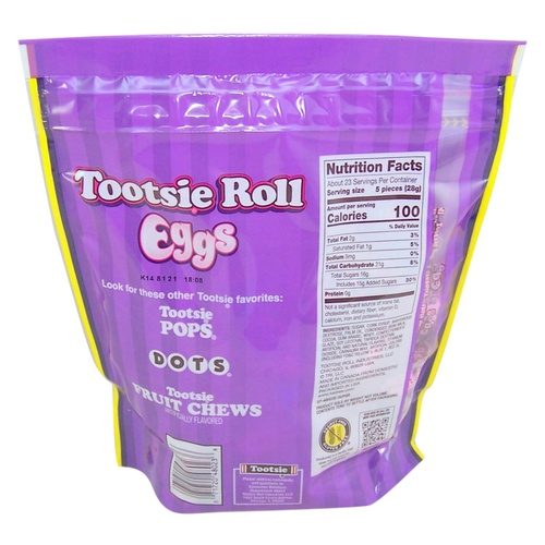  Tootsie Roll Eggs Candy Coated Egg Shaped Individually Wrapped Easter Candy, 23 oz Resealable Bag (Single)