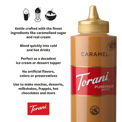  Torani Puremade Caramel Sauce, 16.5 Ounce (Pack of 4)