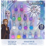 Townley Girl Frozen 2 Non-Toxic Peel-Off Nail Polish Set for Girls, Glittery and Opaque Colors, with Nail Gems, Ages 3+, for Parties, Sleepovers and Makeovers
