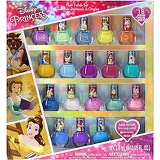 Townley Girl Disney Princess Belle Non-Toxic Peel-Off Nail Polish Set for Girls, Glittery and Opaque Colors, Ages 3+ - 18 Pack