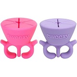 tweexy Wearable Nail Polish Holder Ring, Fingernail Painting Tool, Manicure and Pedicure Accessories (Bonbon Pink & Lilac, 2-Pack)