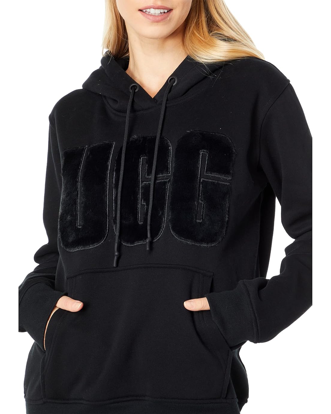 어그 UGG Rey Fuzzy Logo Hoodie