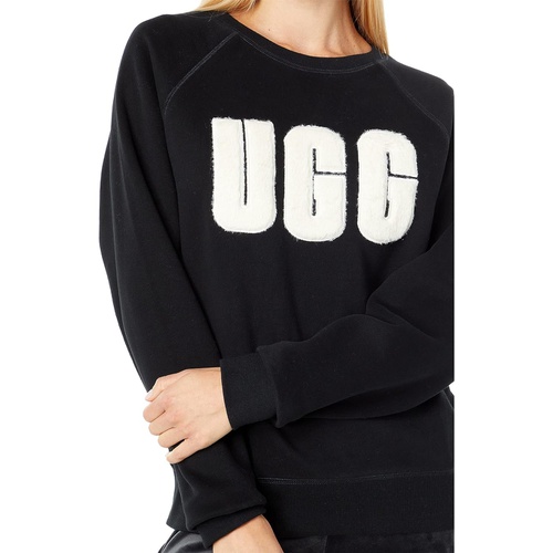 어그 UGG Madeline Fuzzy Logo Crew Neck T-Shirt