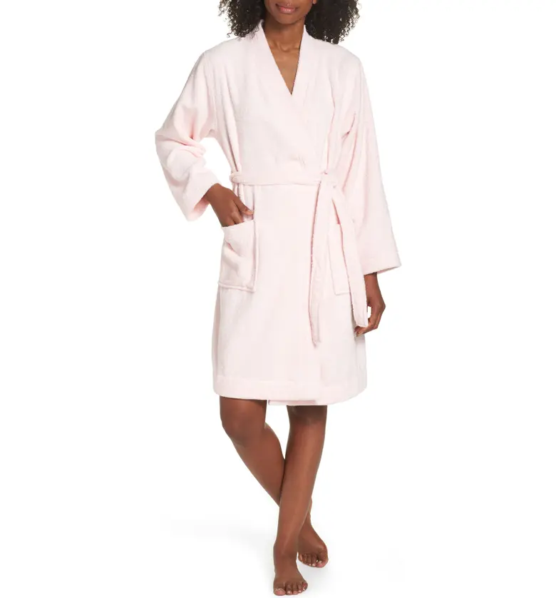 UGG Lorie Terry Short Robe_SEASHELL PINK
