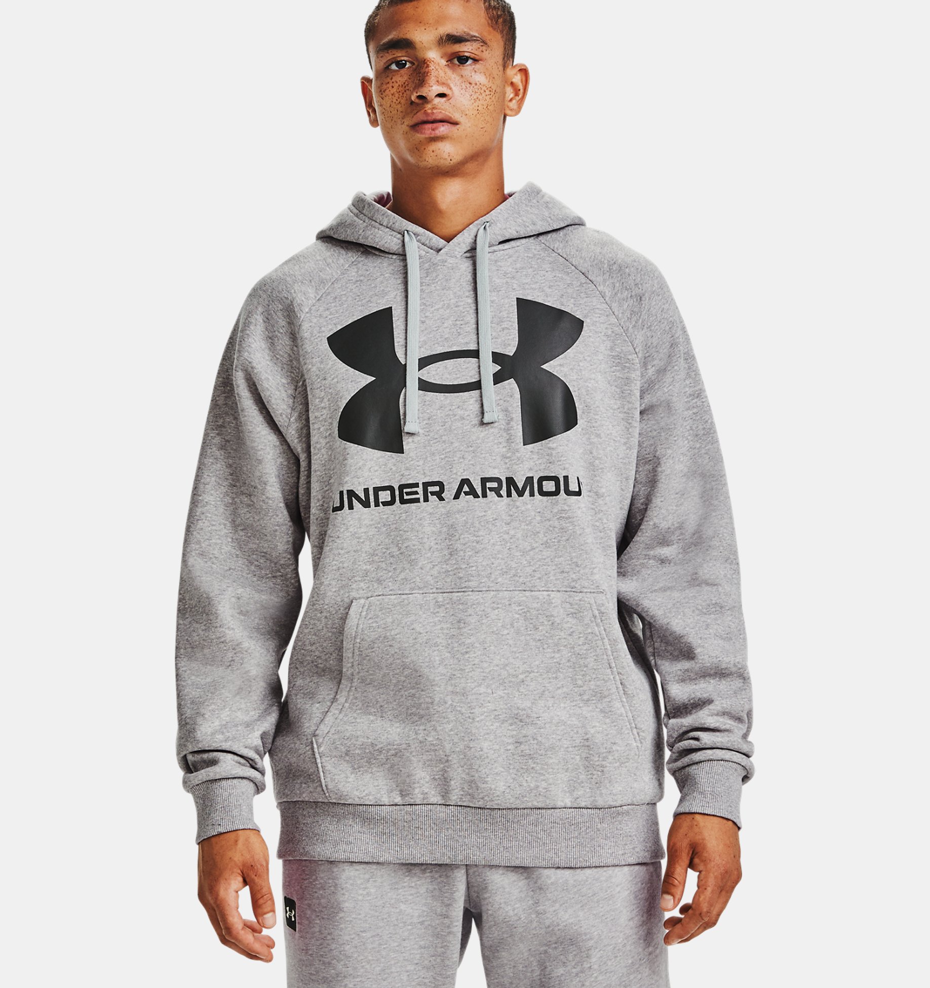 언더아머 Underarmour Mens UA Rival Fleece Big Logo Hoodie