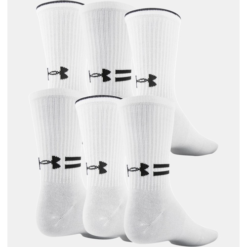 언더아머 Underarmour Mens UA Essential Crew Socks 6-Pack