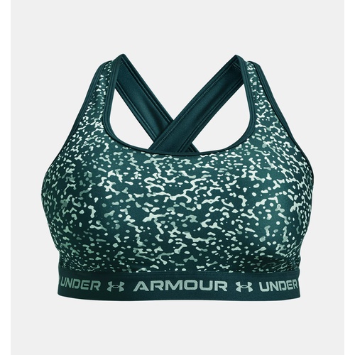 언더아머 Underarmour Womens Armour Mid Crossback Print Sports Bra
