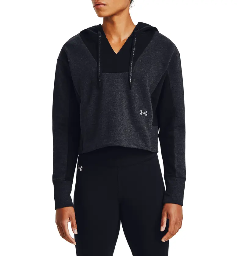 Under Armour Rival Embroidered Fleece Hoodie_HEATHER / BLACK