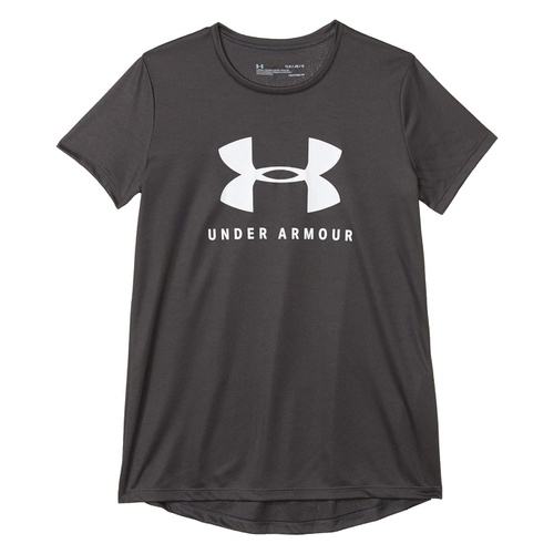 언더아머 Under Armour Kids Tech Solid Graphic Big Logo Short Sleeve T-Shirt (Big Kids)