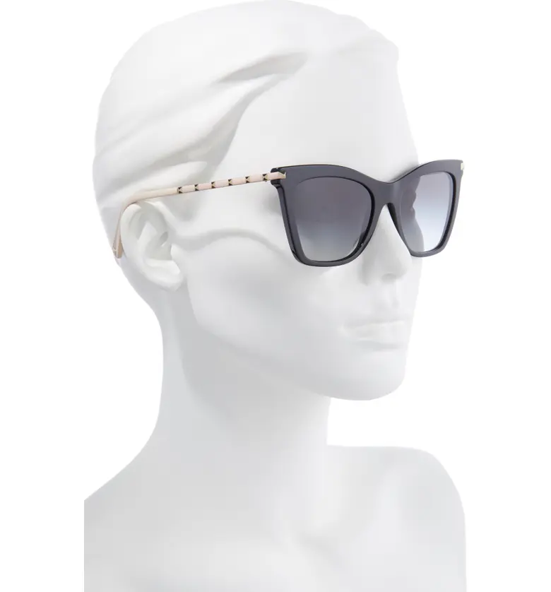  Valentino 54mm Cat Eye Sunglasses_BLACK/ GRADIENT SMOKE