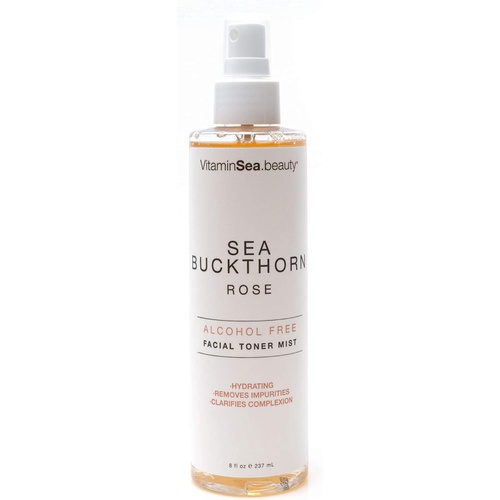  VITAMINS AND SEA BEAUTY Rose Water Facial Toner Mist | Sea Buckthorn and Rose | Moisturizing and Renewing - 8 Fl Oz
