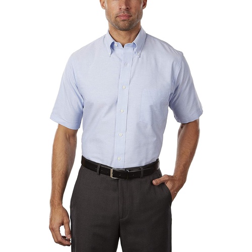  Van Heusen Mens Dress Shirts Short Sleeve Oxford Solid