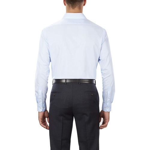  Van Heusen Mens Herringbone Regular Fit Solid Spread Collar Dress Shirt