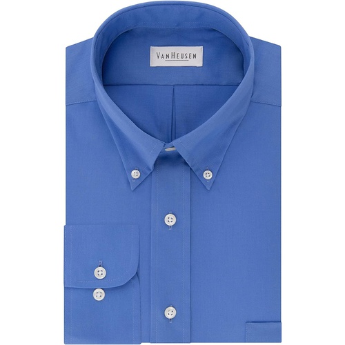  Van Heusen Mens Regular Fit Twill Solid Button Down Collar Dress Shirt