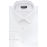 Van Heusen Mens Dress Shirts Fitted Lux Sateen Stretch Solid Spread Collar