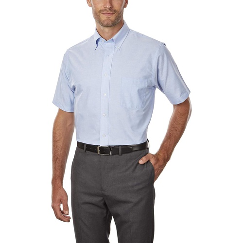  Van Heusen Mens Short Sleeve Dress Shirt Regular Fit Oxford Solid