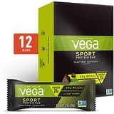Vega Sport Vegan Protein Bar, Crispy Mint Chocolate, Post Workout Protein Energy Bars - Plant Based, Vegan, BCAAs, Vegetarian, Dairy Free, Gluten Free, Non GMO (12 Count)