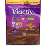 Viactiv Calcium Plus Vitamin D Supplement Soft Chews, Brown, Milk Chocolate, 180 Count