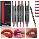 Vibely 12 Colors - Lip Liner Pencil Professional Matte, Lip Liner and Lipstick set for Waterproof Long Lasting Smooth Natural Lip Makeup