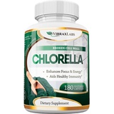 VibraxLabs Chlorella Capsules  Broken Cell Wall 600 mg Veggie Pills ( 1200 mg Serving ) - Protein Powder Supplement for Natural Detoxification, Best with Spirulina, No Aftertaste,