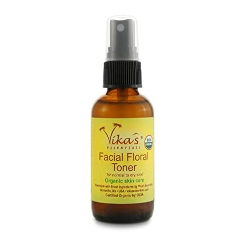  Vika's Essentials Certified Organic Facial Floral Toner for Normal to Dry Skin