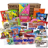 VINTAGE CANDY CO. 1980s RETRO CANDY GIFT BOX - 80s Nostalgia Candies - Flashback EIGHTIES Fun Gag Gift Basket - PERFECT 80s Candies For Adults, College Students, Men or Women, Kids