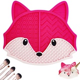 Visen Silicone Makeup Brush Cleaning Mat Makeup Brush Cleaning Pad With Suction Cup Silicone Makeup Cleaning Brush Scrubber MatPortable Makeup Brush Cleaning Tool