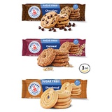 Voortman Sugar Free Cookies | Chocolate Chip Cookies | Shortbread Swirl | Oatmeal - BUNDLE 3 Pack - 8 OZ each